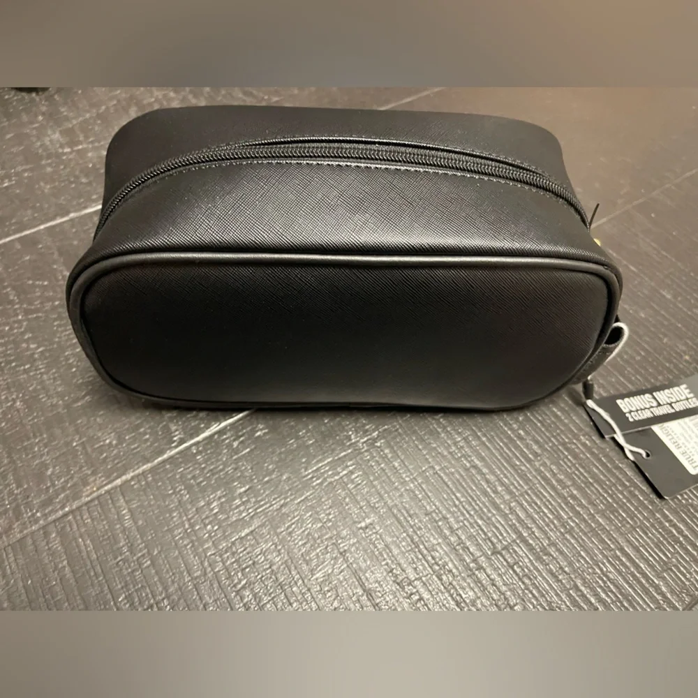 True Religion Black and Gold Toiletry Bag